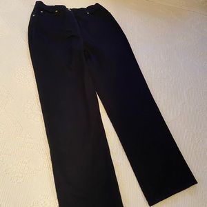 St. John Sport By Marie Gray Sz 8 Black High-Waisted Straight Leg Trousers